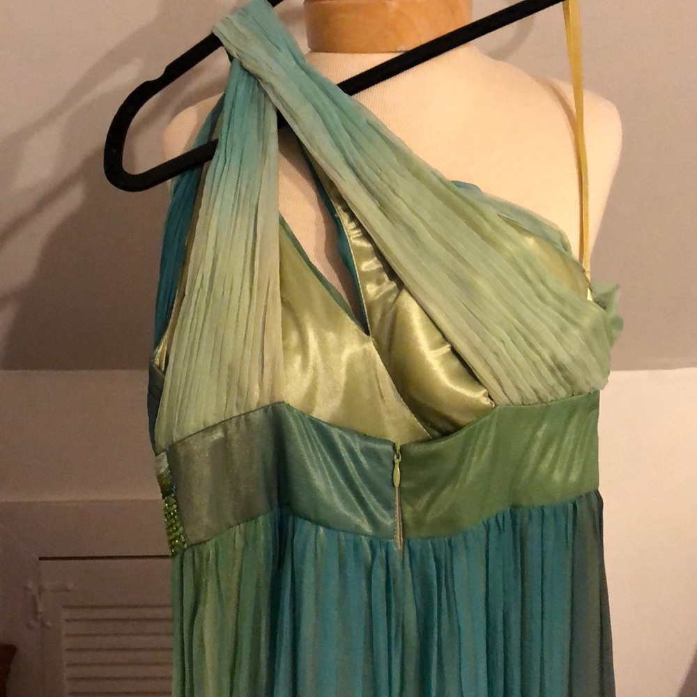 Multi Color One Shoulder Gown With Sequins. - image 4